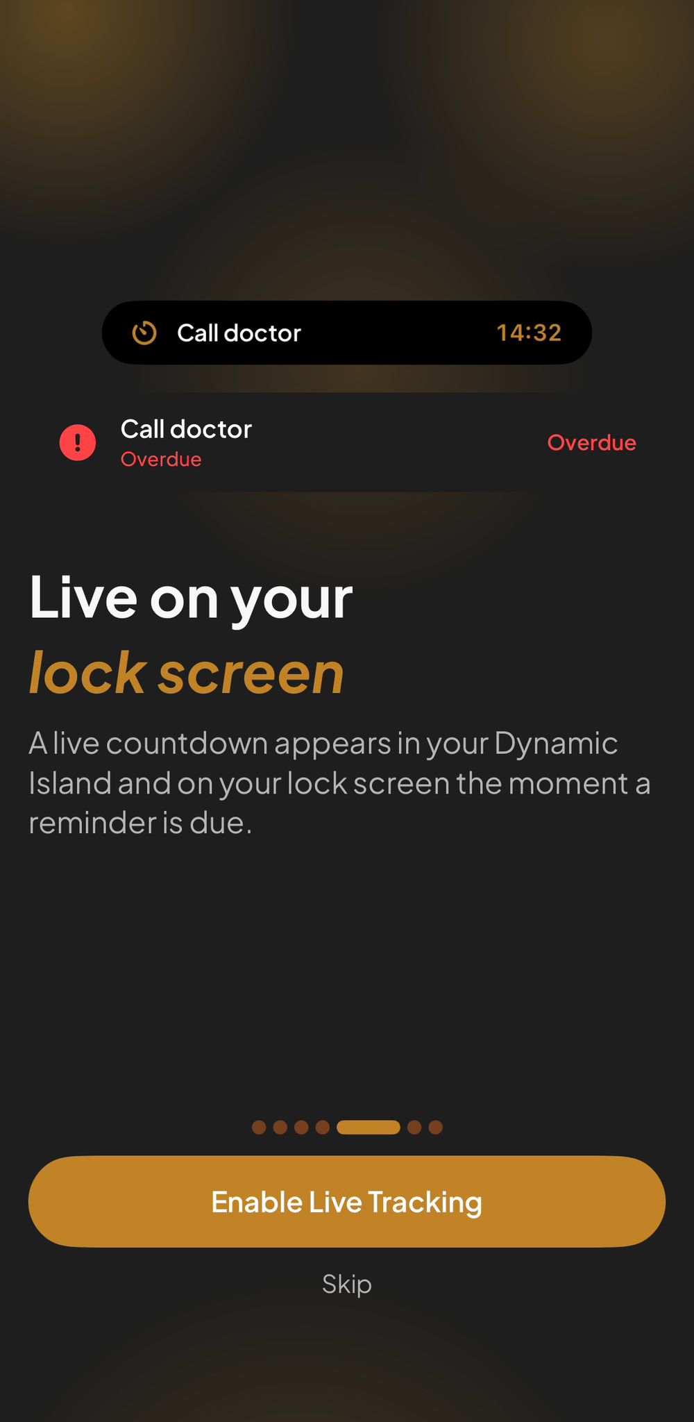 Live Activity lock screen