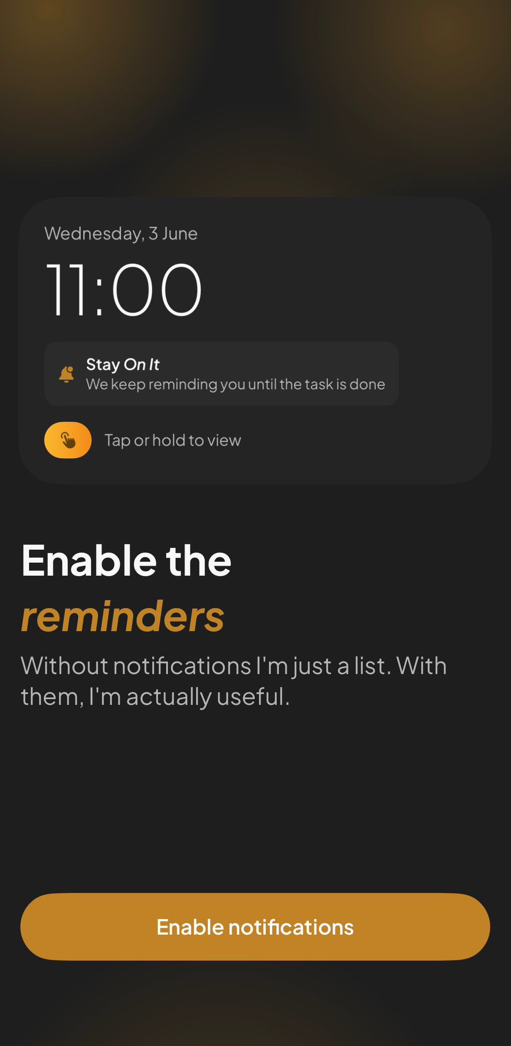 Notifications setup